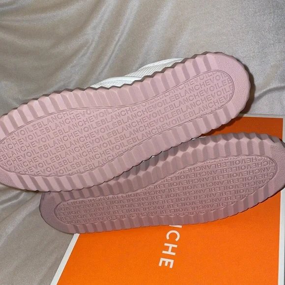 NWT VOILE BLANCHE SELIA Leather Sneakers in
White-Light Pink - Picture 13 of 14